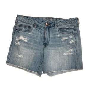 American Eagle Denim Shorts Vintage Hi-Rise Festival Ripped Distressed Size 12